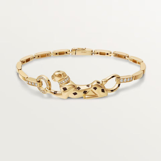 [⭐Mirelle]PANTHERE HALF DIAMOND ON CHAIN BRACELET