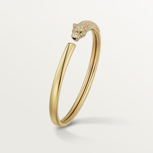 [⭐Mirelle]PANTHERE HALF DIAMOND OPEN BRACELET