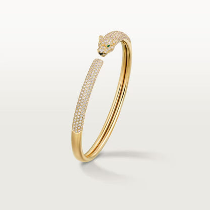 [⭐Mirelle]PANTHERE FULL DIAMOND OPEN BRACELET