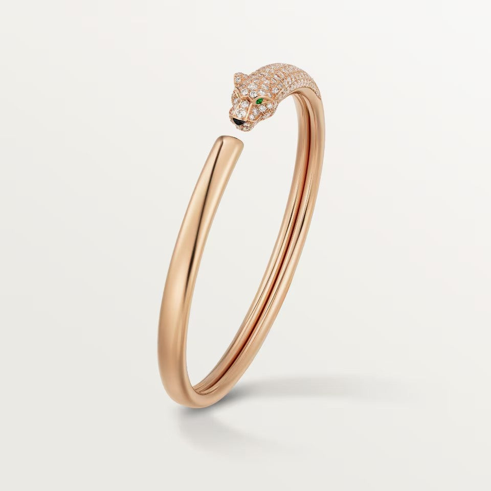[⭐Mirelle]PANTHERE HALF DIAMOND OPEN BRACELET