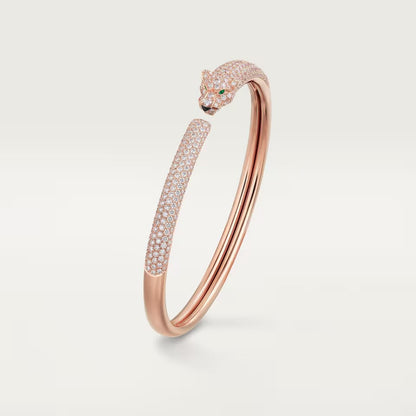 [⭐Mirelle]PANTHERE FULL DIAMOND OPEN BRACELET
