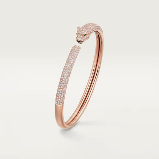 [⭐Mirelle]PANTHERE FULL DIAMOND OPEN BRACELET