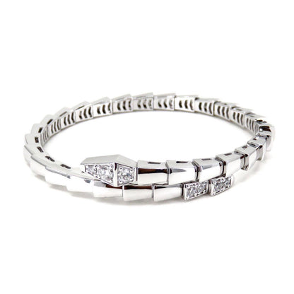 [⭐Mirelle]SERPENTI BRACELET DIAMONDS SILVER