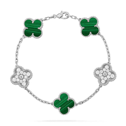 [⭐Mirelle] CLOVER 5 MOTIF MALACHITE BRACELET COLLECTION