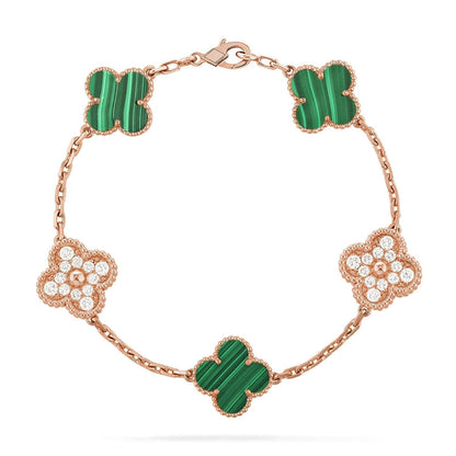 [⭐Mirelle] CLOVER 5 MOTIF MALACHITE BRACELET COLLECTION