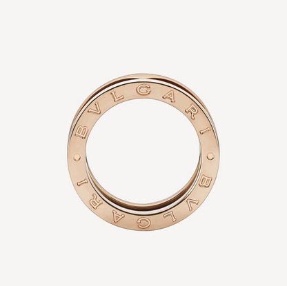 [⭐Mirelle]ZERO 1 TWO-BAND LOOPS AND BLACK CERAMIC PINK GOLD RING