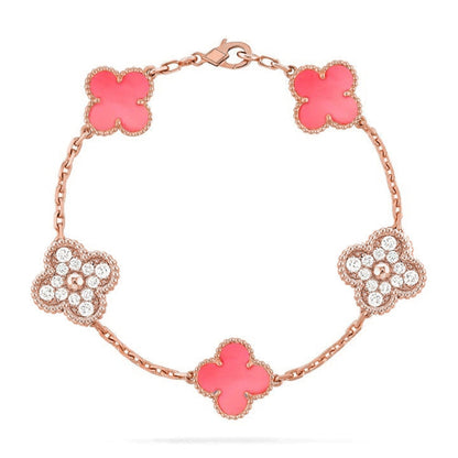 [⭐Mirelle] CLOVER 5 MOTIFS  PINK MOP BRACELET COLLECTION