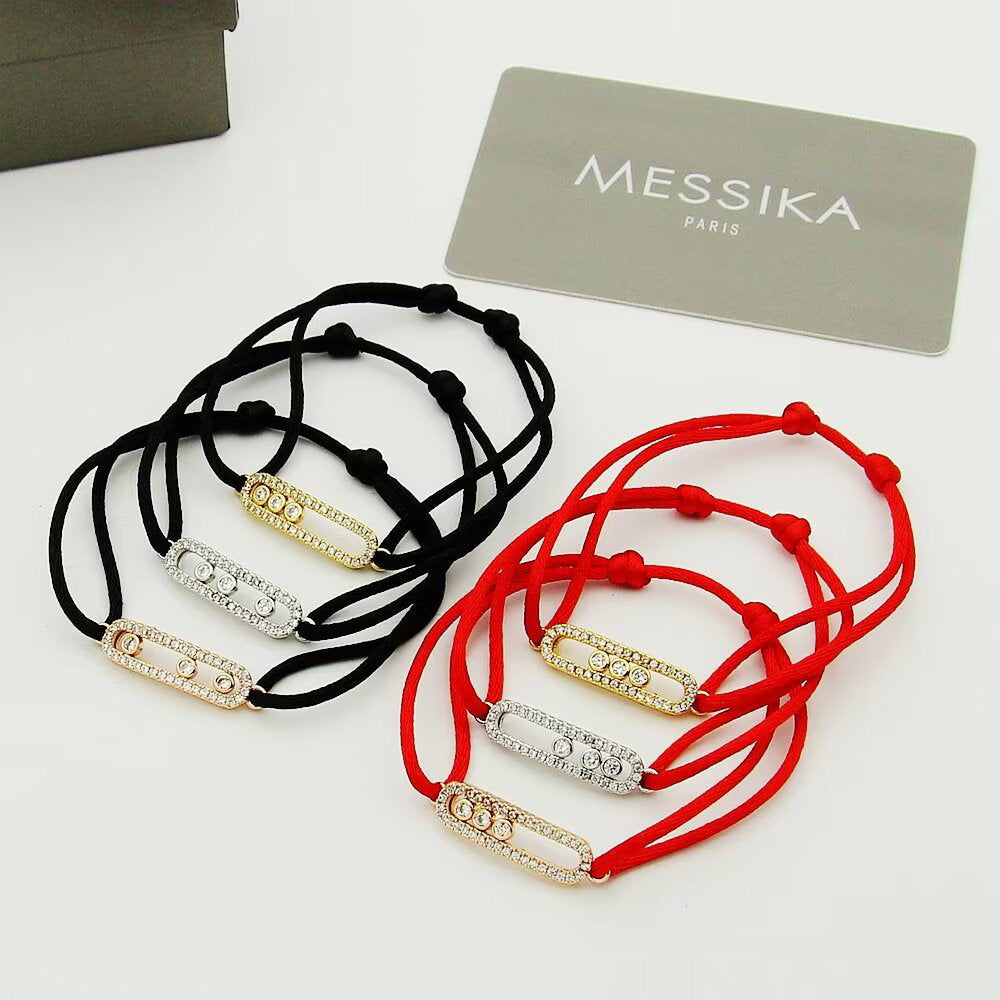 [⭐Mirelle]Messika Care(s) pink cord pavé bracelet