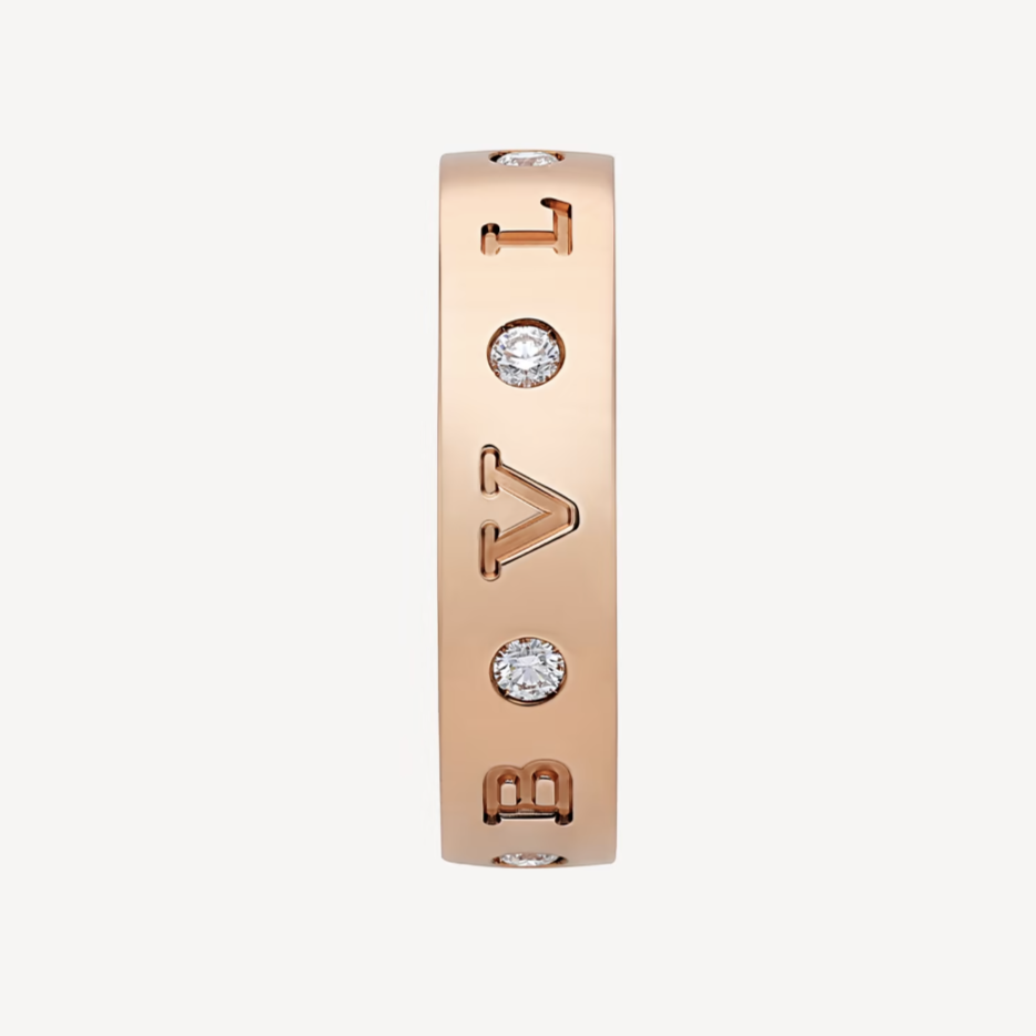 [⭐Mirelle]ZERO 1 ESSENTIAL PINK GOLD BAND WITH DIAMONDS RING