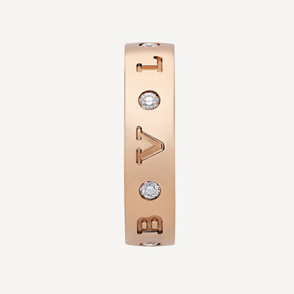 [⭐Mirelle]ZERO 1 ESSENTIAL PINK GOLD BAND WITH DIAMONDS RING