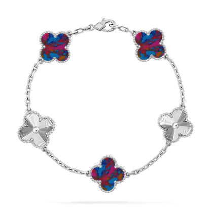 [⭐Mirelle]CLOVER 5 MOTIF COLOR GEMSTONES BRACELET COLLECTION