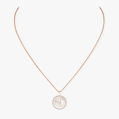 [⭐Mirelle]Demo MOVE 1 DIAMOND WHITE MOTHER OF PEARL PINK GOLD DIAMOND NECKLACE