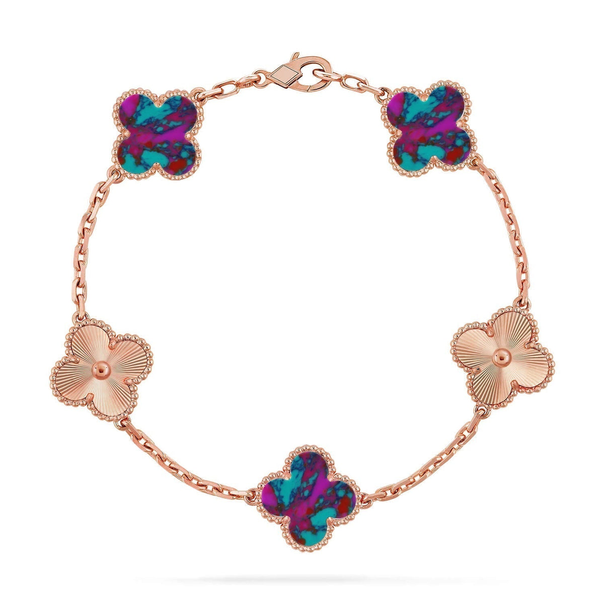[⭐Mirelle]CLOVER 5 MOTIF COLOR GEMSTONES BRACELET COLLECTION