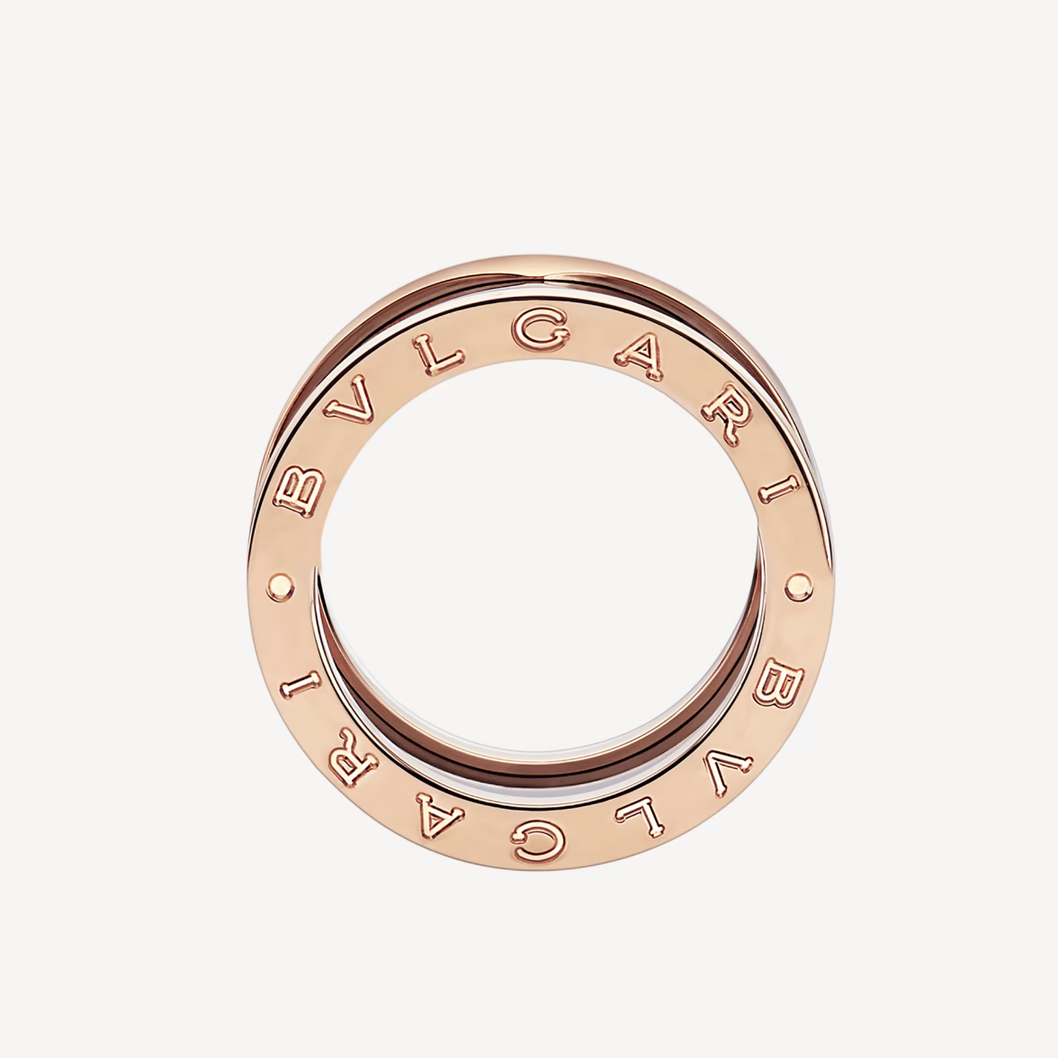 [⭐Mirelle]ZERO 1 FOUR-BAND LOOPS AND BLACK CERAMIC SPIRAL PINK GOLD RING