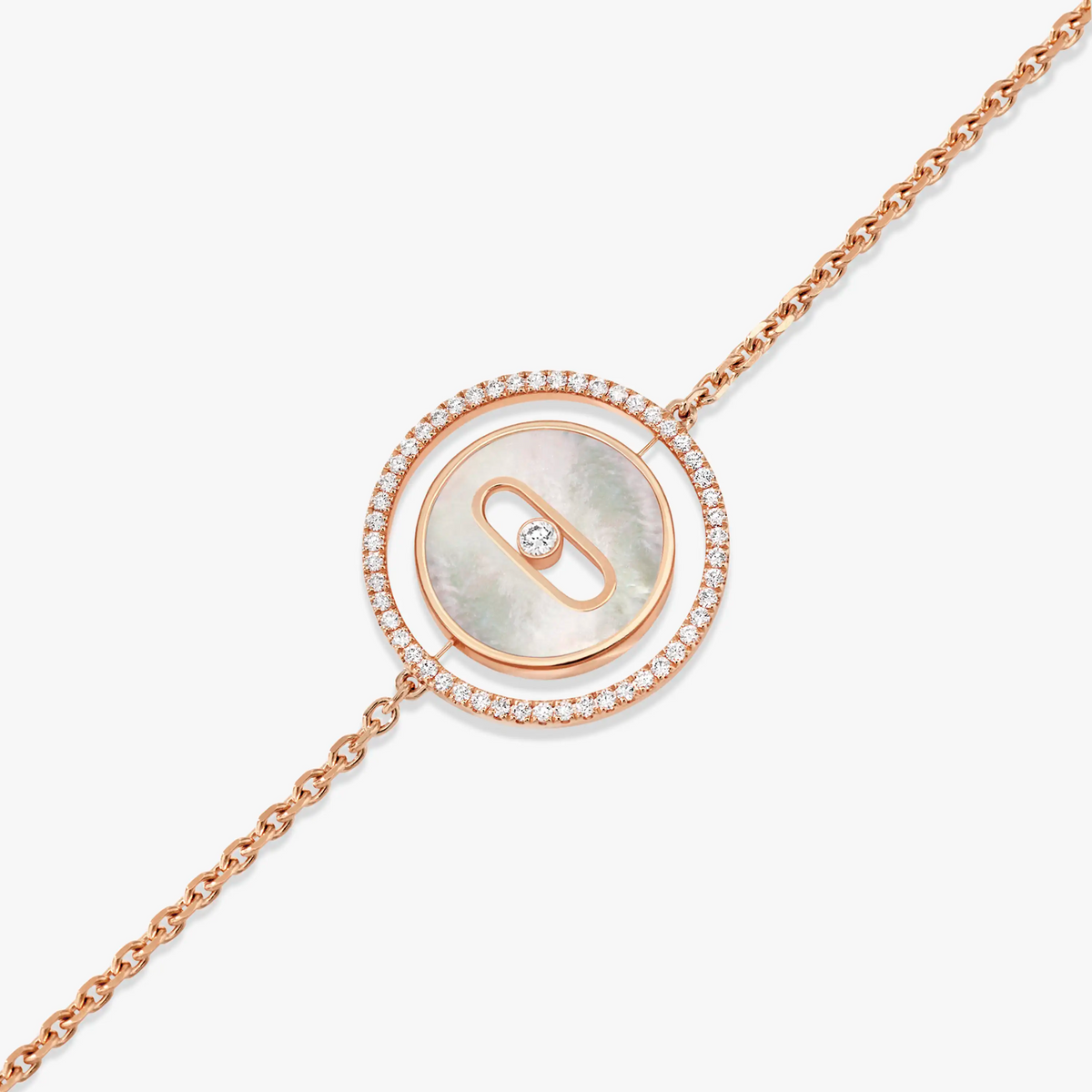 [⭐Mirelle]Demo MOVE WHITE MOTHER OF PEARL PINK GOLD DIAMOND BRACELET