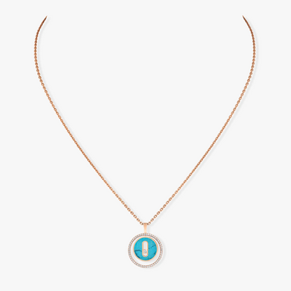 [⭐Mirelle]Demo MOVE 1 DIAMOND TURQUOISE PINK GOLD DIAMOND NECKLACE