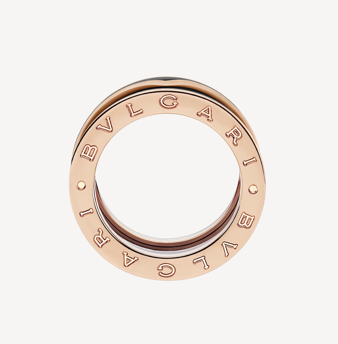 [⭐Mirelle]ZERO 1 TWO-BAND WITH MATTE BLACK CERAMIC PINK GOLD RING