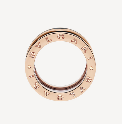 [⭐Mirelle]ZERO 1 TWO-BAND WITH MATTE BLACK CERAMIC PINK GOLD RING