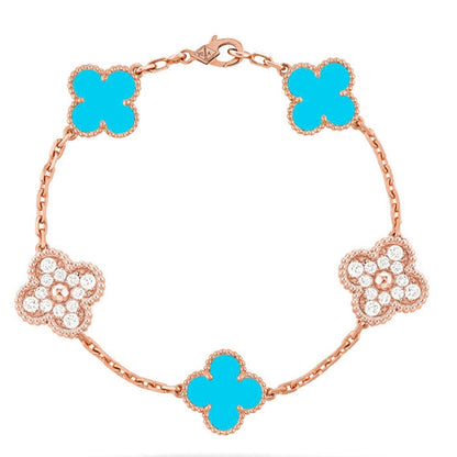 [⭐Mirelle] CLOVER 5 MOTIF TURQUOISE BRACELET COLLECTION