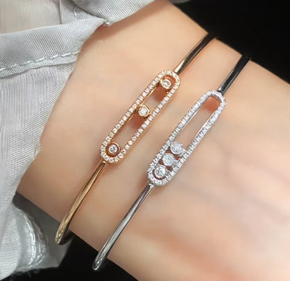 [⭐Mirelle]Move Pavé Diamond Bangle Bracelet M