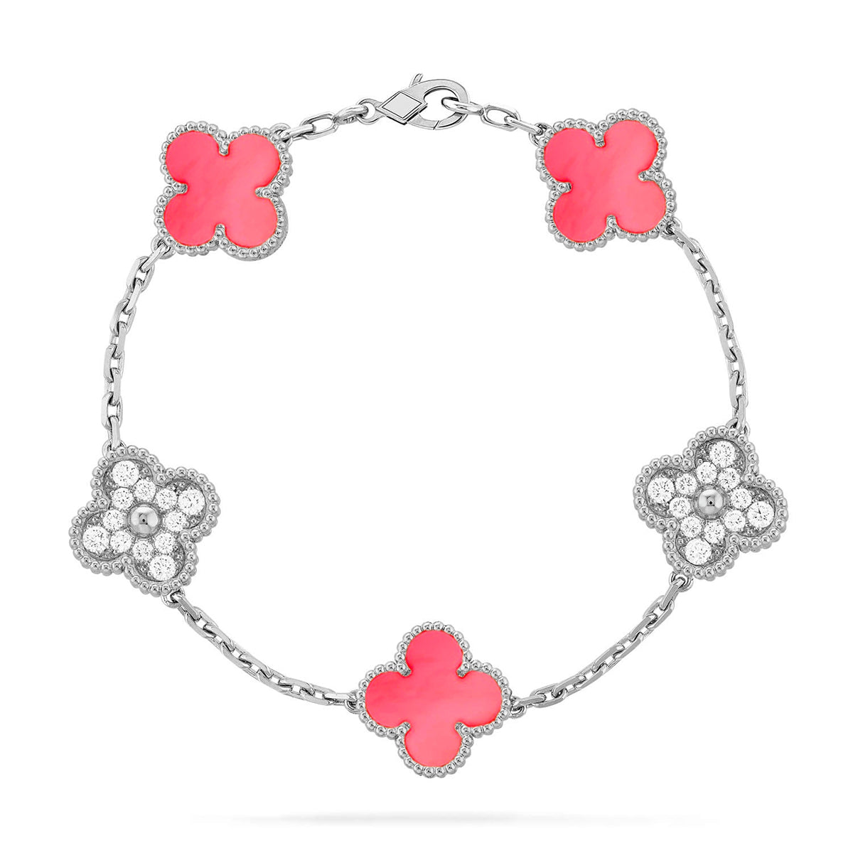 [⭐Mirelle] CLOVER 5 MOTIFS  PINK MOP BRACELET COLLECTION