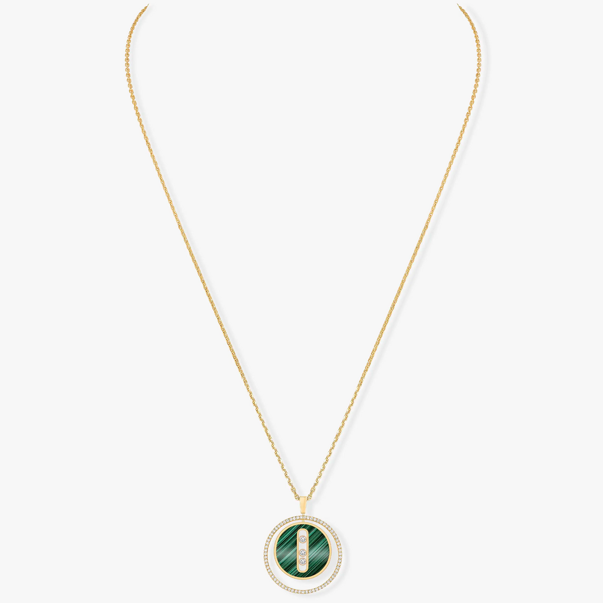 [⭐Mirelle]Demo MOVE 3 DIAMOND MALACHITE GOLD DIAMOND NECKLACE