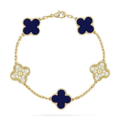 [⭐Mirelle]CLOVER 5 MOTIF LAPIS LAZULI BRACELET COLLECTION
