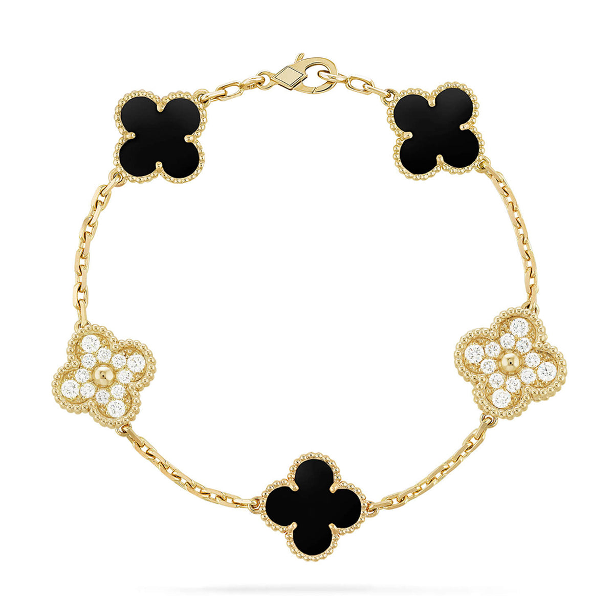 [⭐Mirelle] CLOVER 5 MOTIF ONYXS BRACELET COLLECTION