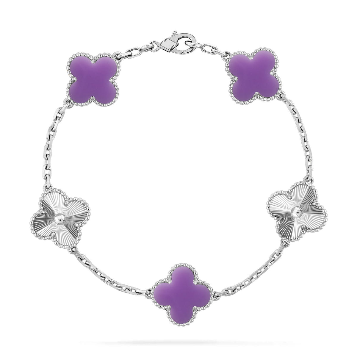 [⭐Mirelle]CLOVER 5 MOTIF LIGHT PURPLE BRACELET COLLECTION