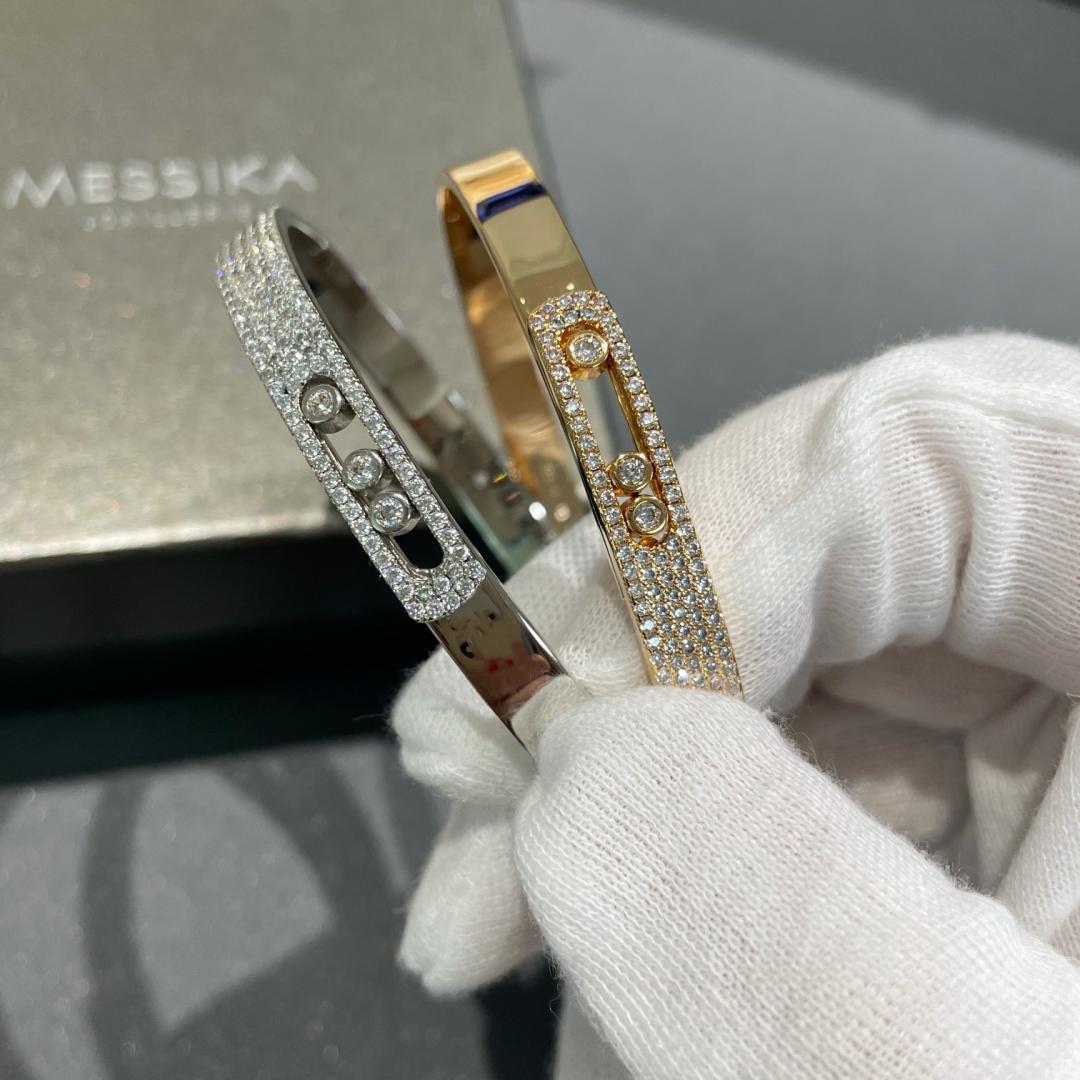 [⭐Mirelle]Move Noa Rose Gold Pavé Diamond Bangle Bracelet
