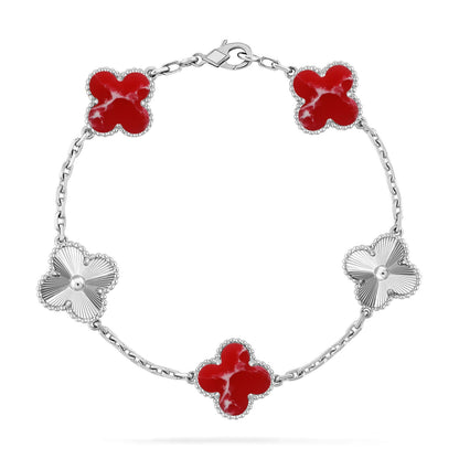 [⭐Mirelle]CLOVER 5 MOTIF RED PATTERN BRACELET COLLECTION