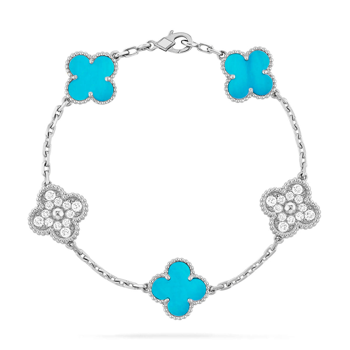 [⭐Mirelle] CLOVER 5 MOTIF TURQUOISE BRACELET COLLECTION