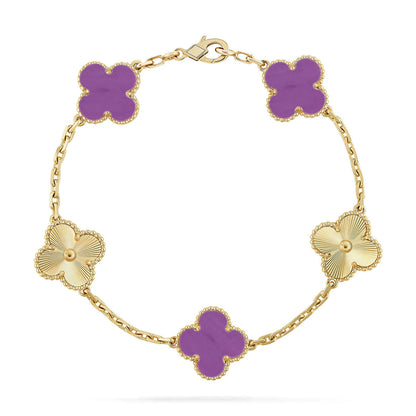 [⭐Mirelle] CLOVER 5 MOTIF VIOLET BRACELET COLLECTION