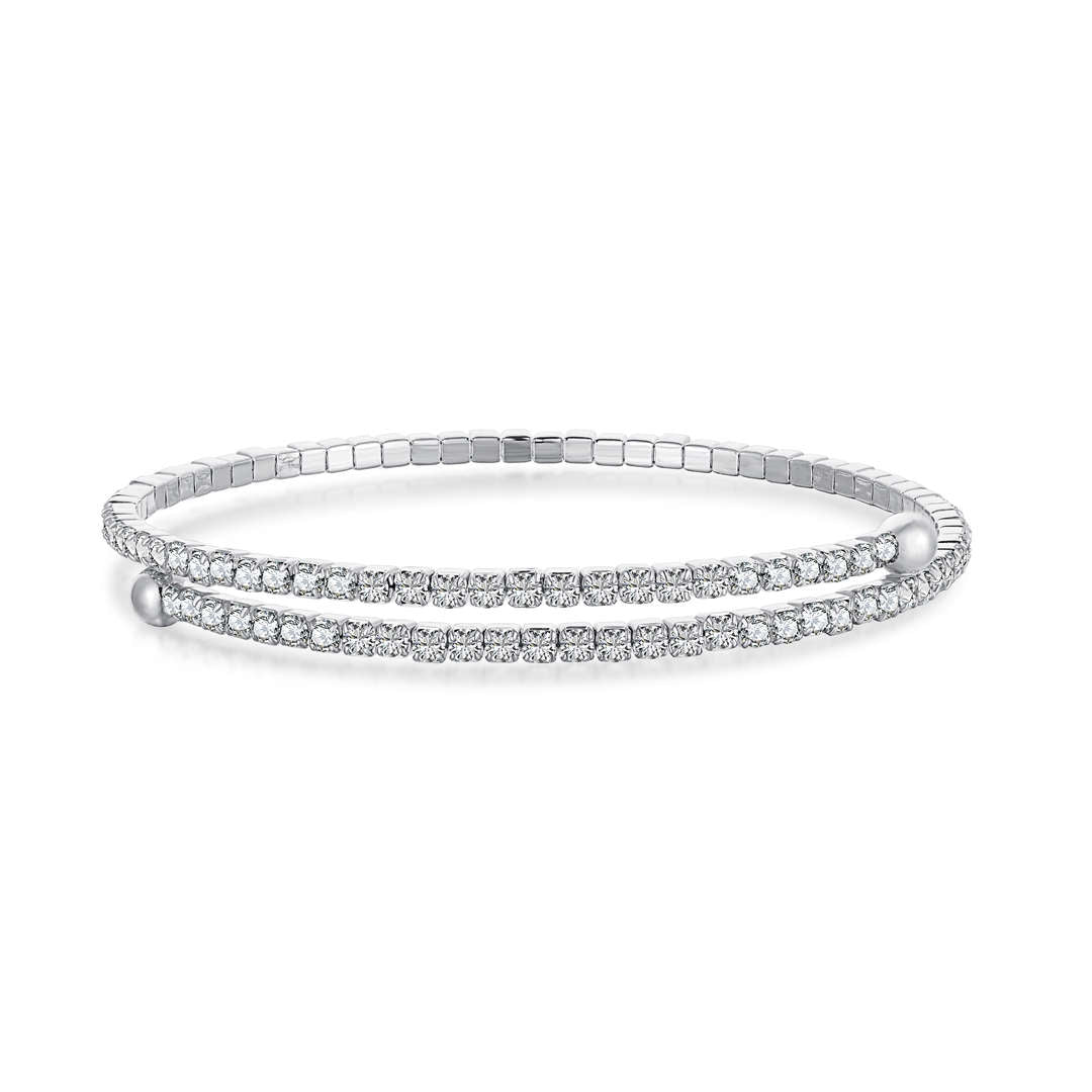 [Mirelle Jewelry]Row of Diamonds Round Fashion Bracelet