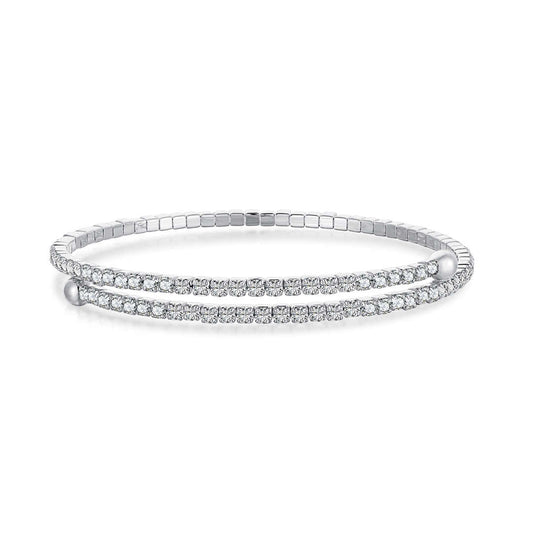 [Mirelle Jewelry]Row of Diamonds Round Fashion Bracelet