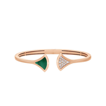 [⭐Mirelle]DREAM BRACELET OPEN MALACHITE PINK GOLD