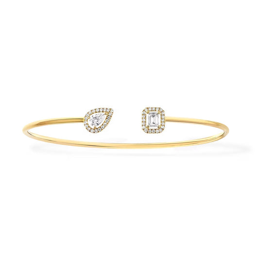 [⭐Mirelle]JONC FLEX MY TWIN TOI & MOI SILVER DIAMOND BRACELET