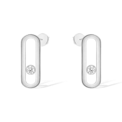 [⭐Mirelle]MOVE UNO SMALL 1 DIAMOND EARRINGS