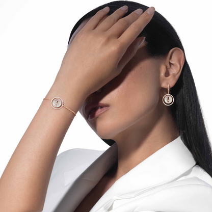 [⭐Mirelle]Demo MOVE WHITE MOTHER OF PEARL PINK GOLD DIAMOND BRACELET