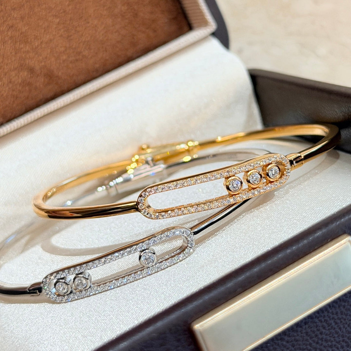 [⭐Mirelle]Move Pavé Diamond Bangle Bracelet M