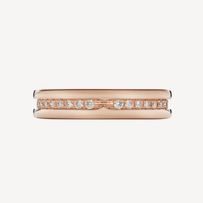 [⭐Mirelle]ZERO 1 ONE-BAND PAVED DIAMONDS ON THE SPIRAL RING