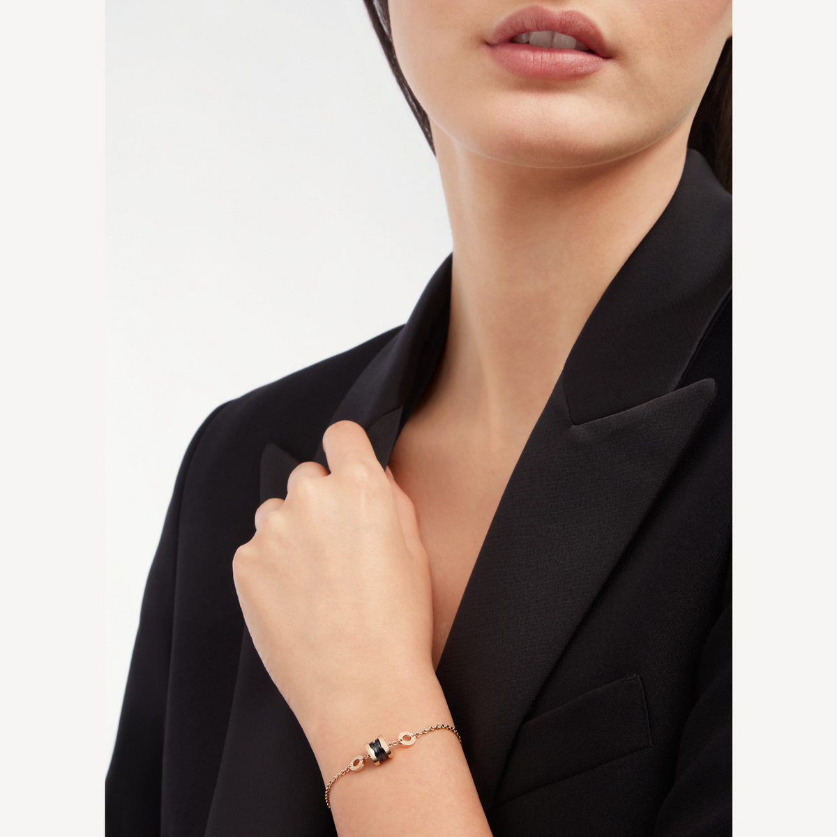 [⭐Mirelle]ZERO 1 SOFT PINK GOLD AND BLACK CERAMIC BRACELET