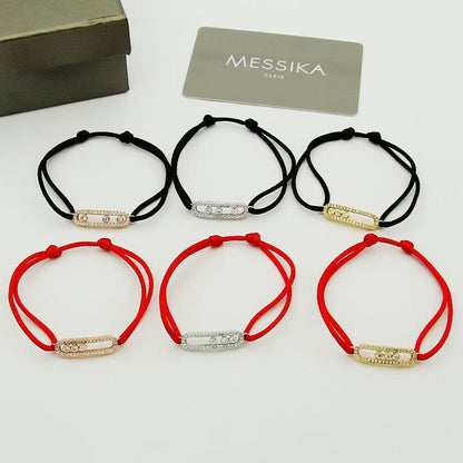 [⭐Mirelle]Messika Care(s) pink cord pavé bracelet