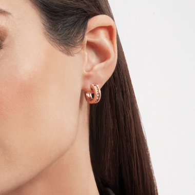 [⭐Mirelle]ZERO 1 ROCK GOLD EARRINGS WITH STUDDED SPIRAL AND PAVED DIAMONDS