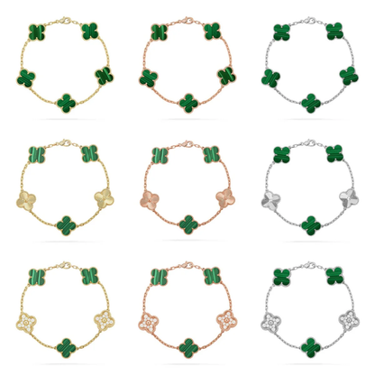 [⭐Mirelle] CLOVER 5 MOTIF MALACHITE BRACELET COLLECTION
