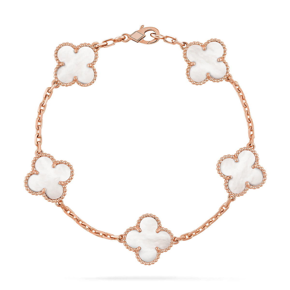 [⭐Mirelle]CLOVER WHITE PEARL MOP 5 MOTIF BRACELET COLLECTION