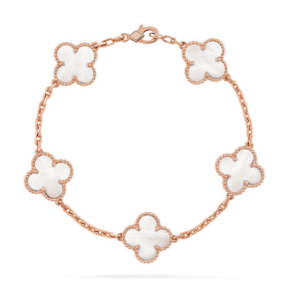 [⭐Mirelle]CLOVER WHITE PEARL MOP 5 MOTIF BRACELET COLLECTION