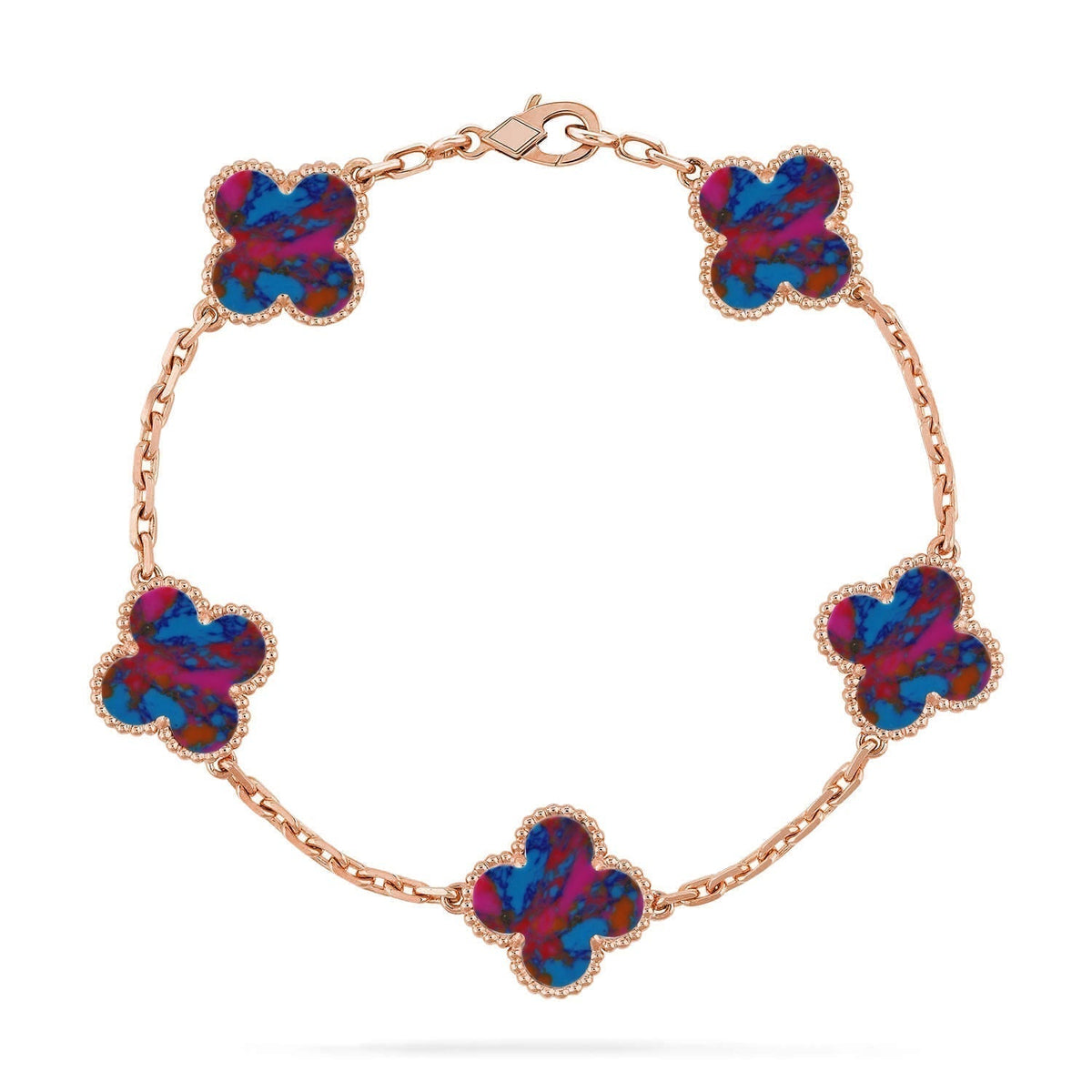 [⭐Mirelle]CLOVER 5 MOTIF COLOR GEMSTONES BRACELET COLLECTION