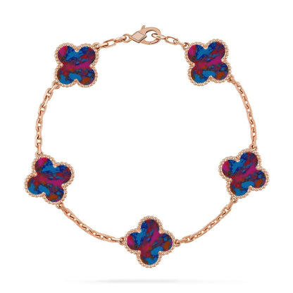 [⭐Mirelle]CLOVER 5 MOTIF COLOR GEMSTONES BRACELET COLLECTION