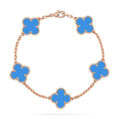[⭐Mirelle] CLOVER 5 MOTIF BLUE AGATE BRACELET COLLECTION